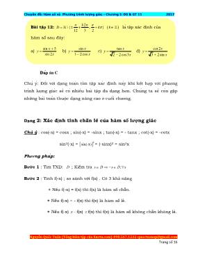 Chuyên đề Hàm số và Phương trình lượng giác - Nguyễn Quốc Tuấn
